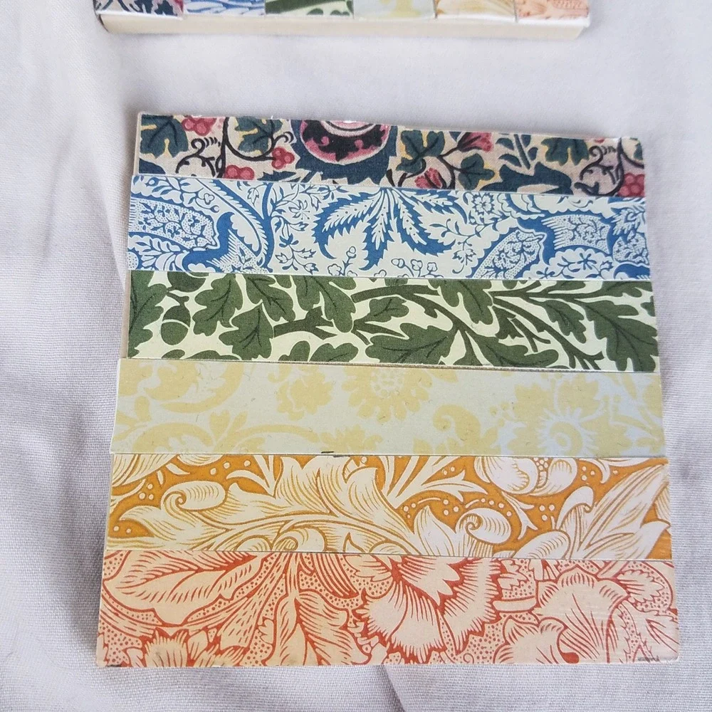 William Morris Style Ceramic Tile Coasters Set of 5 Multicolor Floral Arts Craft